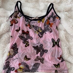 Roberto Cavalli Pink Butterfly Cami